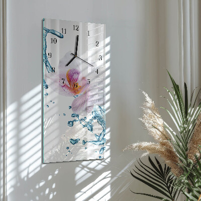 Négyszögletes fali üvegóra Orchidea
