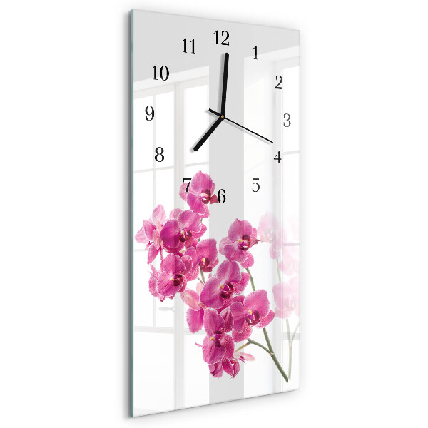 Négyszögletes fali üvegóra Orchideák