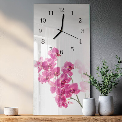 Négyszögletes fali üvegóra Orchideák