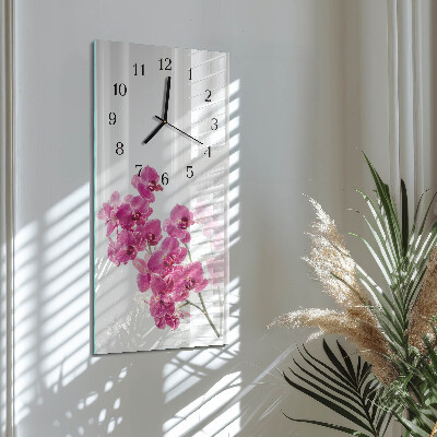 Négyszögletes fali üvegóra Orchideák