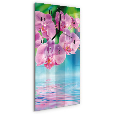 Négyszögletes fali üvegóra Orchideák