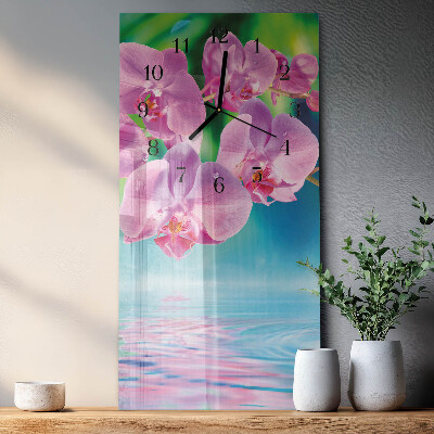 Négyszögletes fali üvegóra Orchideák