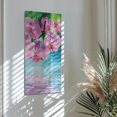 Négyszögletes fali üvegóra Orchideák