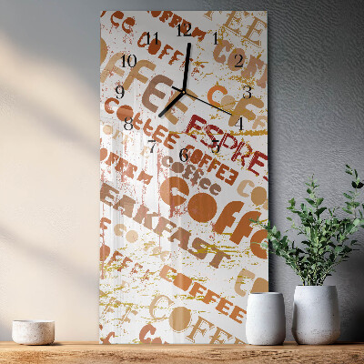 Négyszögletes fali üvegóra Kávé