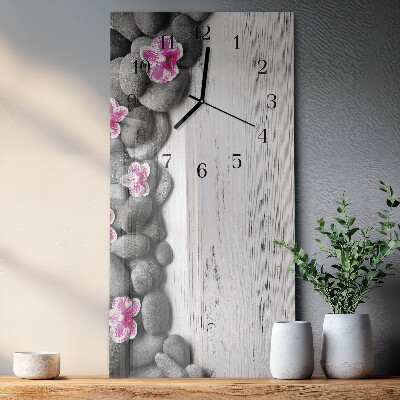 Függőleges üvegóra Orchidea kövek