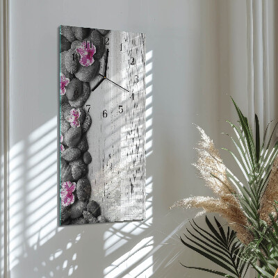 Függőleges üvegóra Orchidea kövek