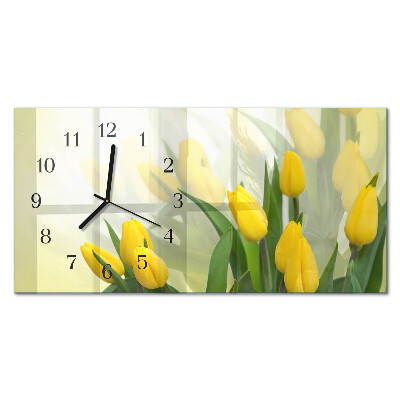 Négyszögletes üvegóra vízszintesen Kerti tulipánok