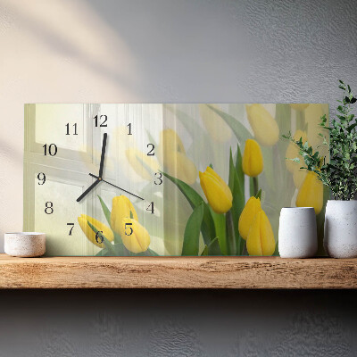 Négyszögletes üvegóra vízszintesen Kerti tulipánok