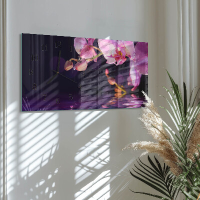 Téglalap alakú vízszintes üvegóra Orchidea orchidea