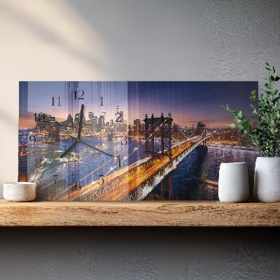 Téglalap alakú vízszintes üvegóra New York