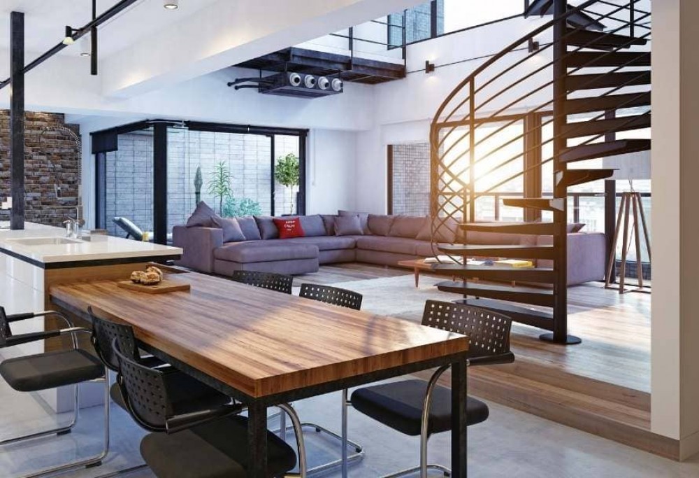 hogyan rendezzünk be egy nappalit loft stílusban