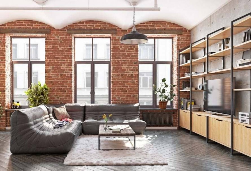 Loft stílusú nappali